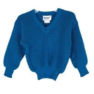 Vintage Repage Sweater Kids 5 Blue V-Neck Pullover Made in Greece Casual…